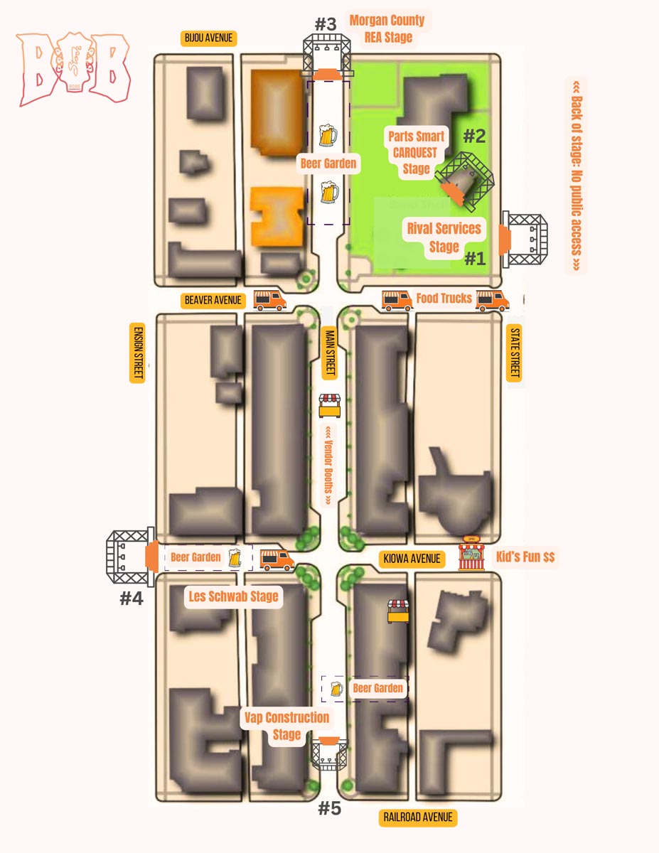 2023 Bobstock Music Festival Map
