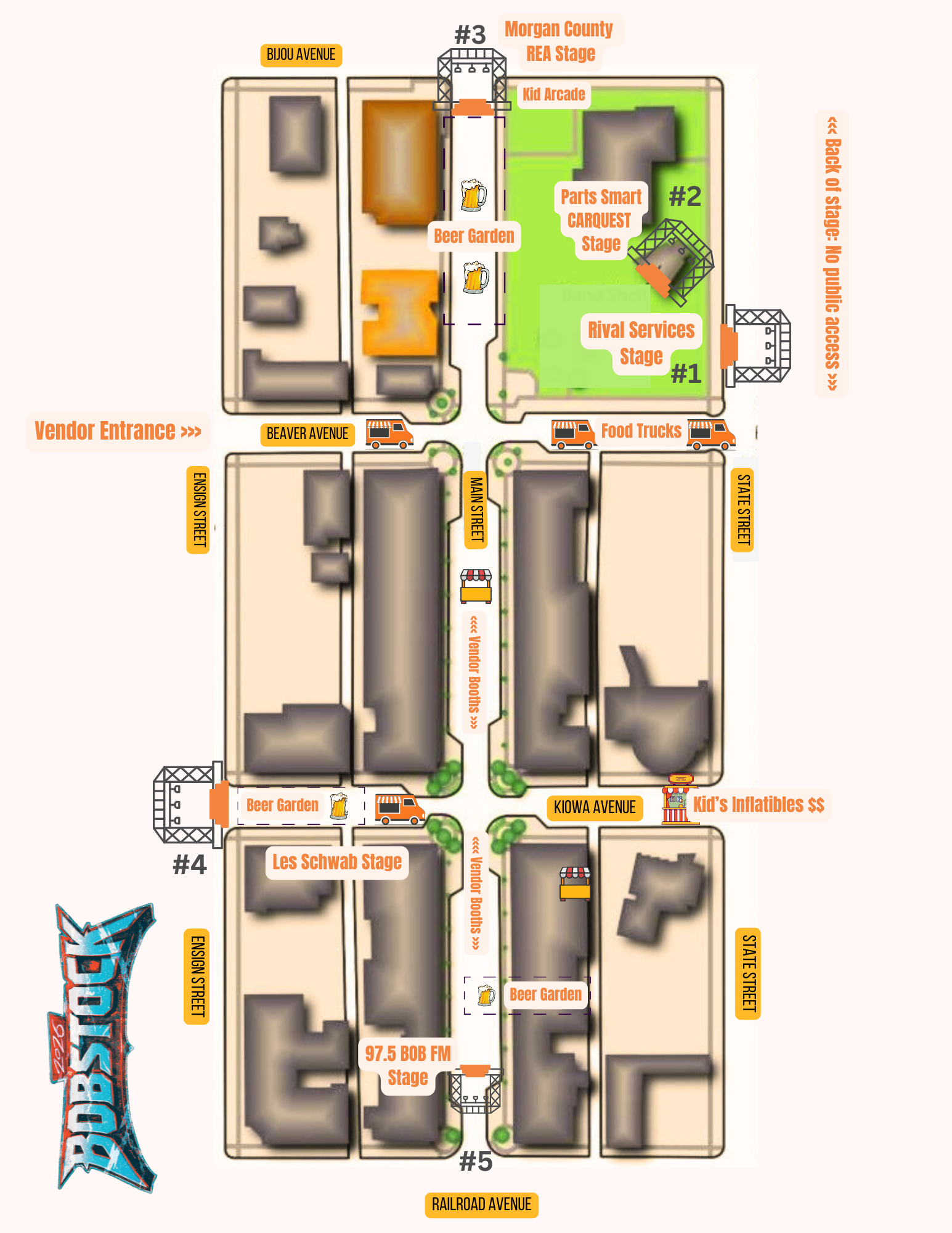 2023 Bobstock Music Festival Map